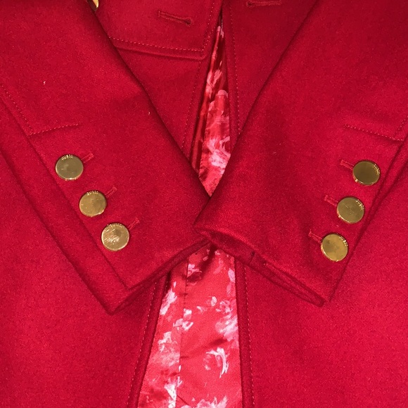 Guess Red Wool Pea Coat size XS wool - Picture 5 of 6